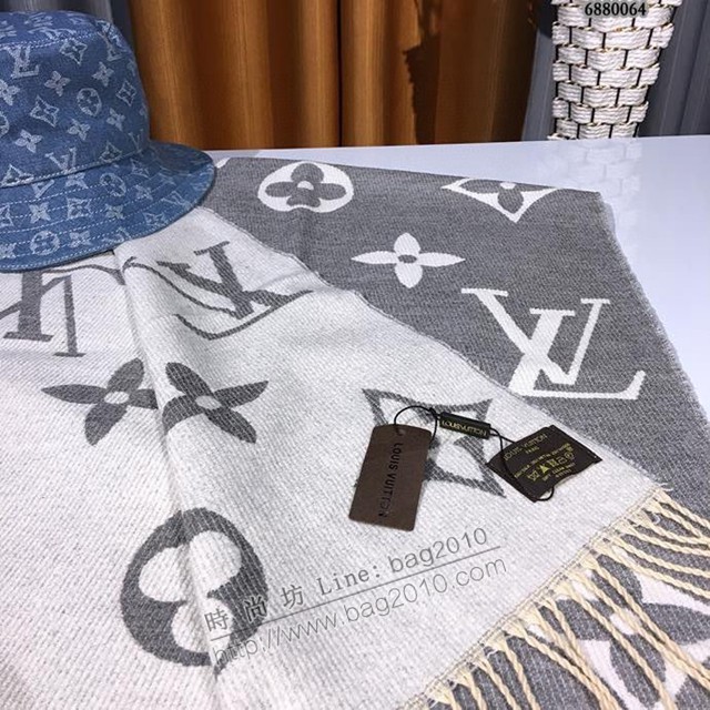 Louis Vuitton圍巾 路易威登全幅Monogram圖案女士圍巾 LV羊毛羊駝毛混紡圍巾  mmj1652